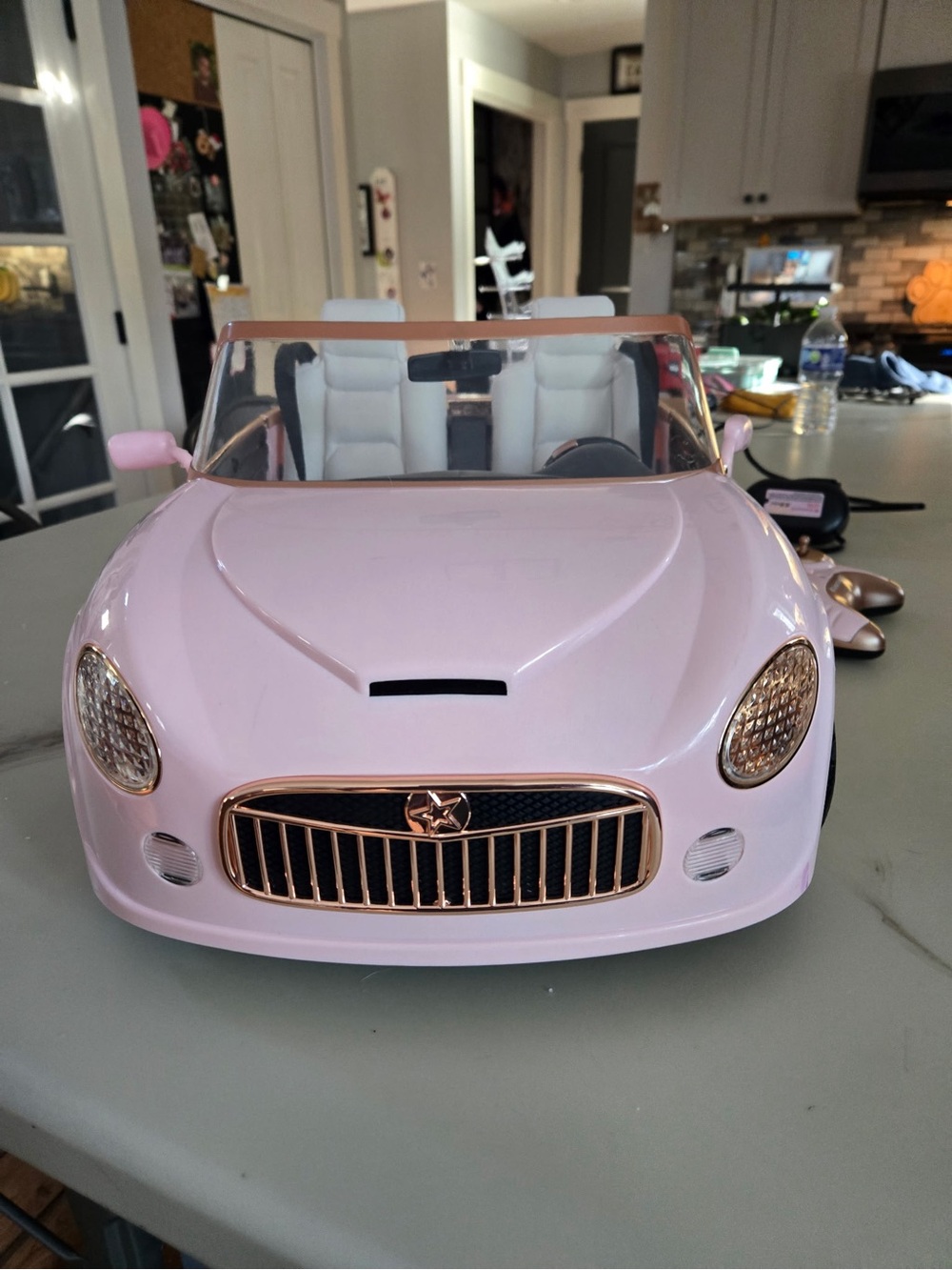 American Girl Pink and Gold Remote Control Convertible Car - Picture 6 of 7